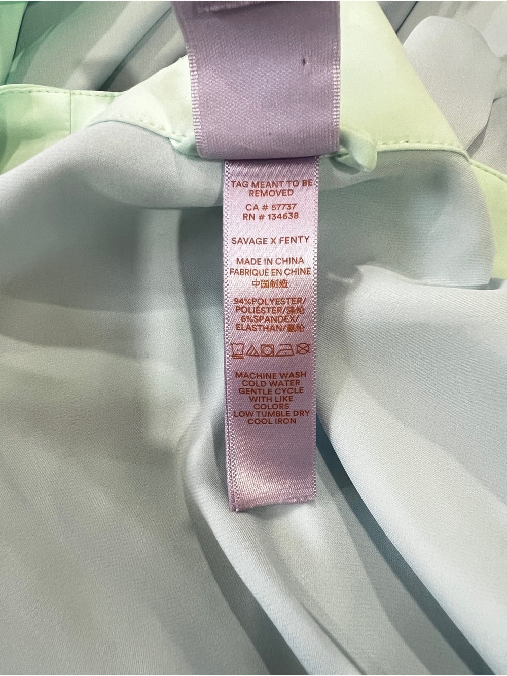 Robe Maxi Savage x Fenty Sky Blue Teal trim & Belt Size XS/SM Long Sleeve - Picture 14 of 15